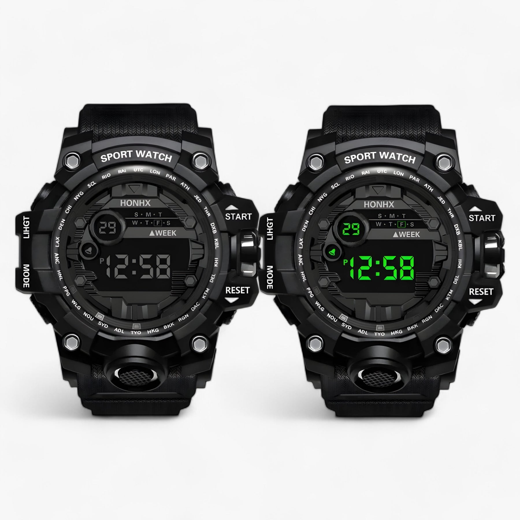 watches : Grote LED Wijzerplaat - Ideaal voor Sport & Fitness - Zwart in van Pantino