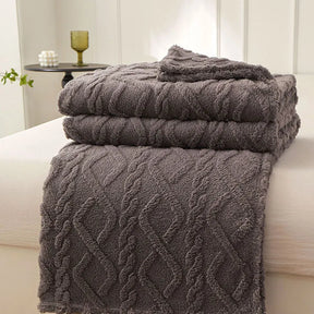 home & garden : FleeceBlanket - Warme Deken van Reistextiel Fleece - Grijs in Donkergrijs van Pantino