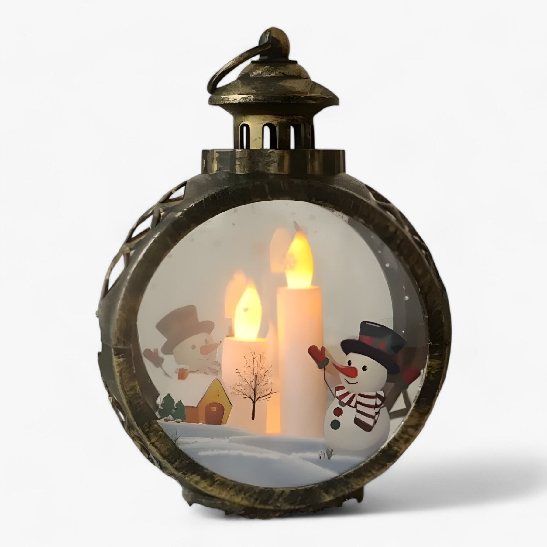 outdoor equipment : Kerstman Sneeuwpop Lamp - LED Lantaarn met Vlam Simulatie voor Buitendecoratie in 7 S 8.5x12cm van Pantino