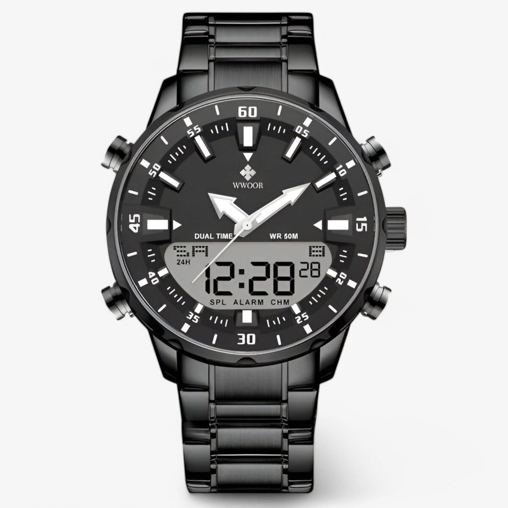 watches : Horloge Zilver Blauw - Roestvrijstalen Militair Sporthorloge in Zwart zwart van Pantino