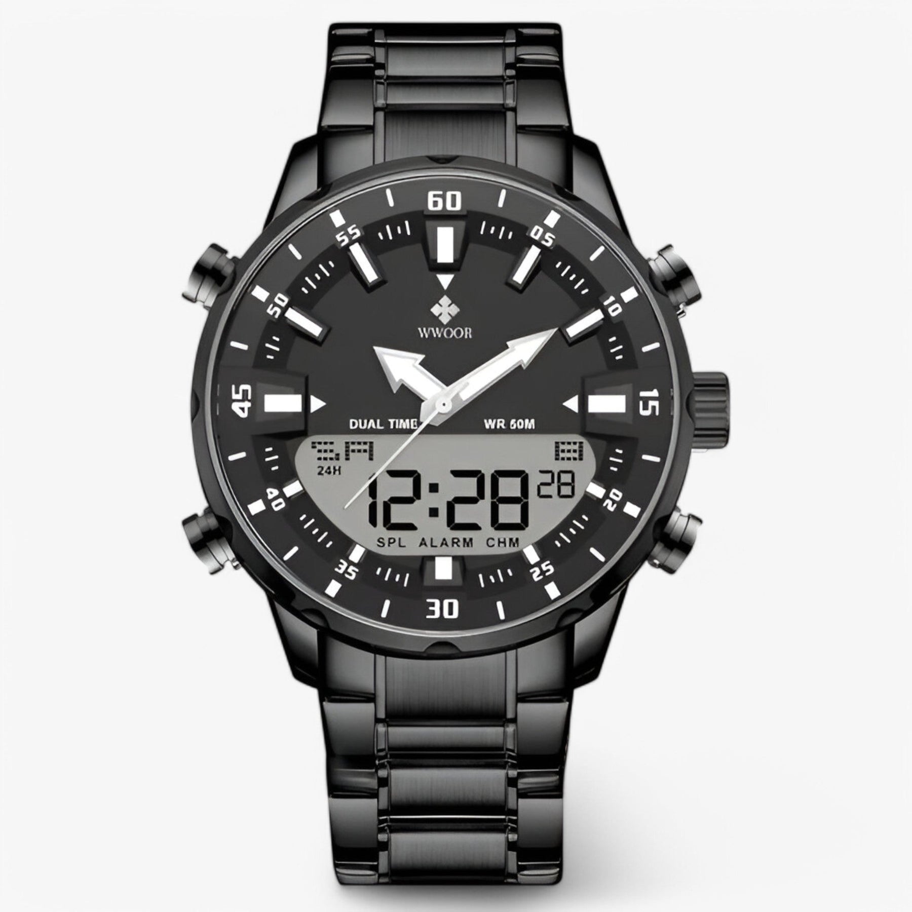 watches : Horloge Zilver Blauw - Roestvrijstalen Militair Sporthorloge in Zwart zwart van Pantino