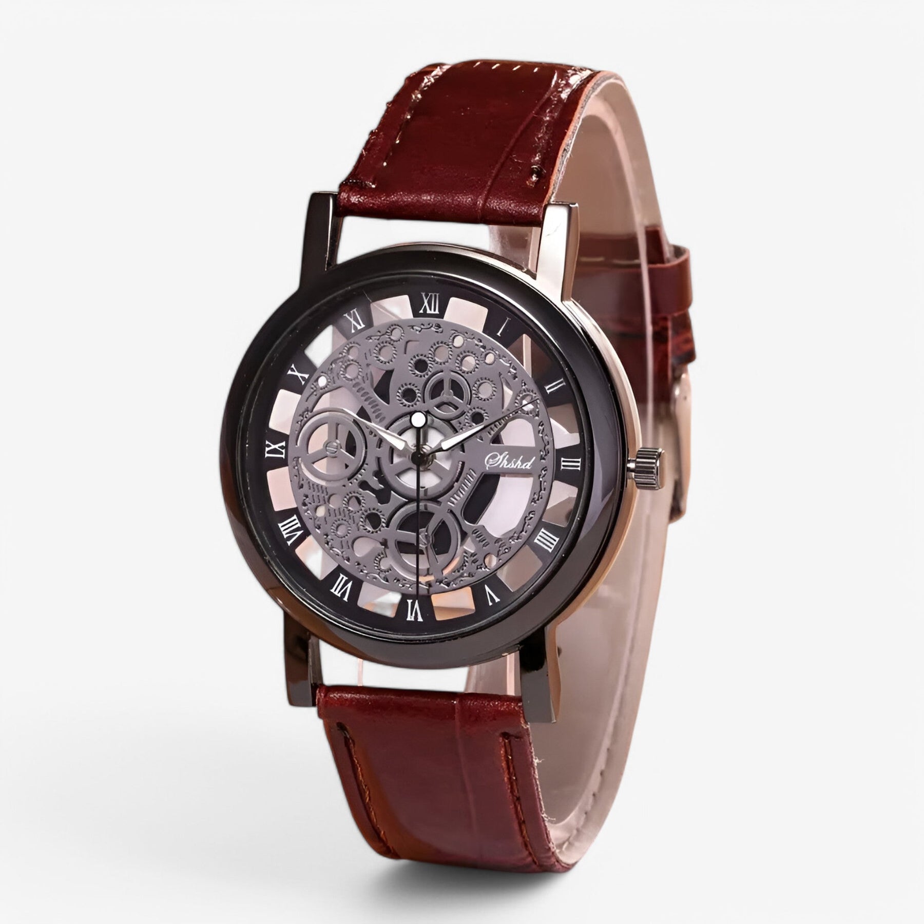 other : Kwarts Uurwerk met Leren Band en Romeins Wijzerplaat - Zilver Blauw in zwart bruin van Pantino