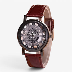 other : Kwarts Uurwerk met Leren Band en Romeins Wijzerplaat - Zilver Blauw in zwart bruin van Pantino