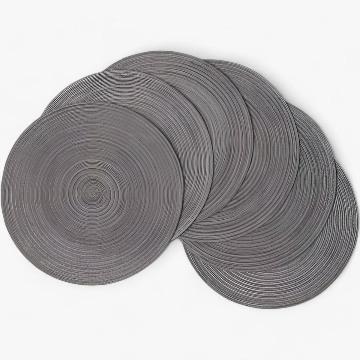home & garden : Gevlochten Placemats - Duurzaam en Stijlvol - Donkergrijs in Donkergrijs 36cm van Pantino