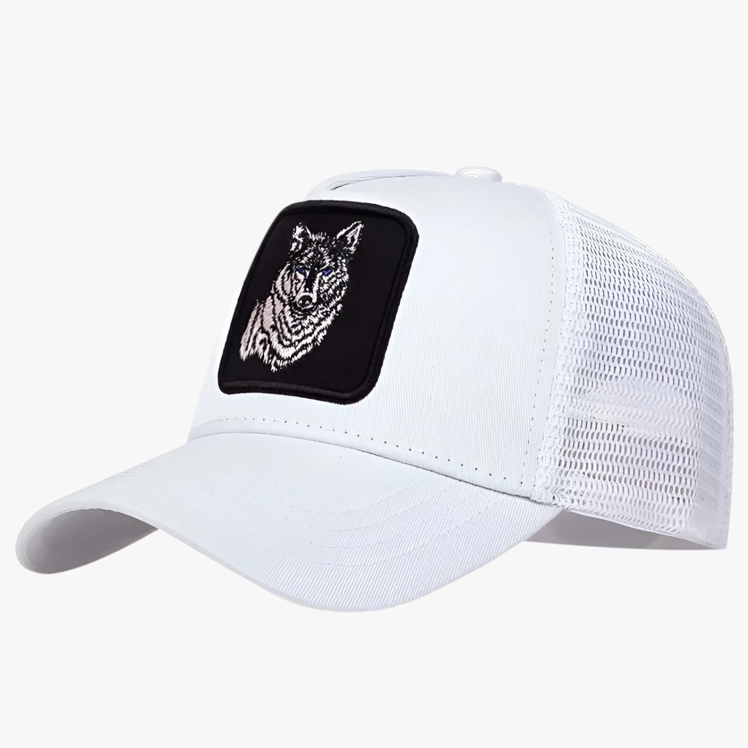 Baseball Cap : Ademend Zomerkap voor de Wolf Heren - Zwart met Wit Label in Wit van Pantino