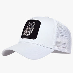 Baseball Cap : Ademend Zomerkap voor de Wolf Heren - Zwart met Wit Label in Wit van Pantino