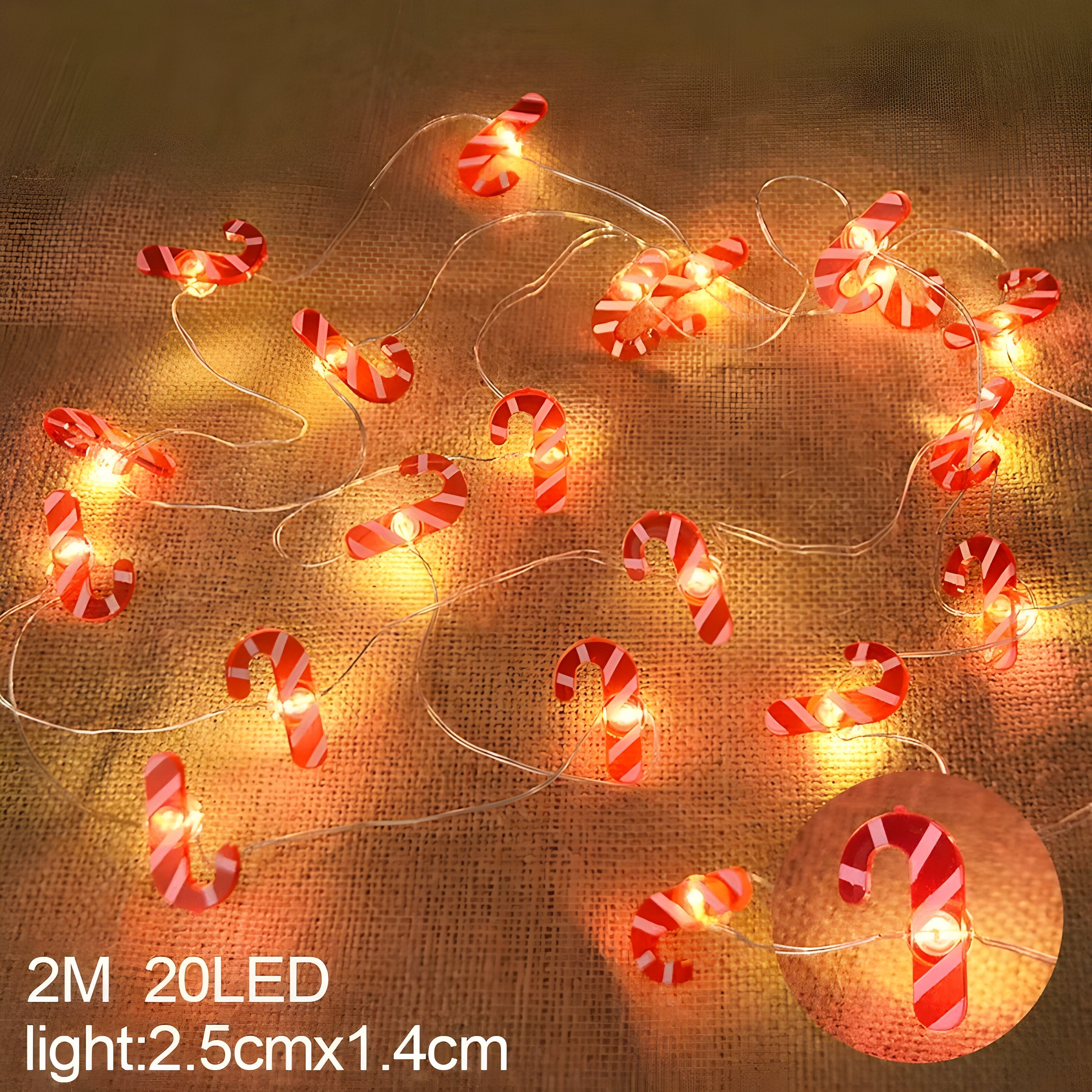 home & garden : TwinkleLights - LED Lichtslinger 20LED - Verlicht Uw Feesten met de Kerstman en Sneeuwvlokken in Steun van Pantino