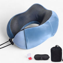 Travel Pillow : CloudRest - U-Vormig Reisekussen - Geheugenschuim voor Neksteun in Lichtblauwe Anzug van Pantino