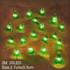 home & garden : TwinkleLights - LED Lichtslinger 20LED - Verlicht Uw Feesten met de Kerstman en Sneeuwvlokken in Kerstboom van Pantino