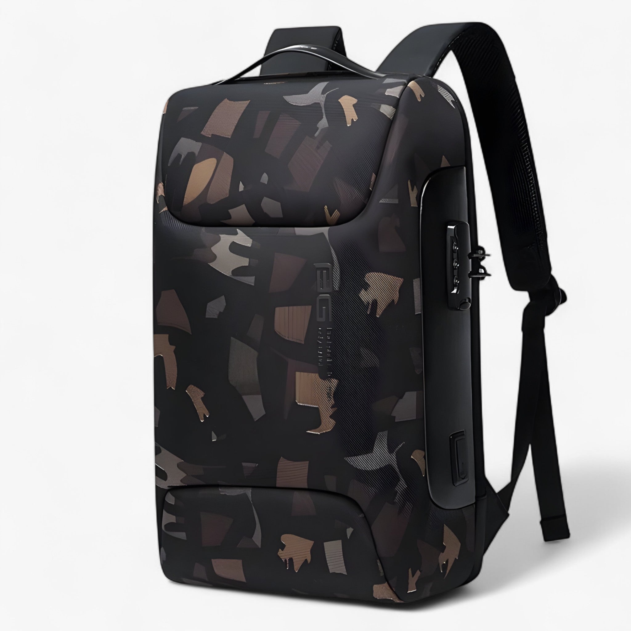 bags : Rugzak Zwart - Waterdichte Werkrugzak voor Laptop in Camouflage van Pantino
