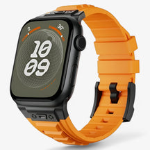 Smartwatch Band : Siliconen Sportbandje voor Apple Watch - Zwart Zwart in zwart oranje van Pantino