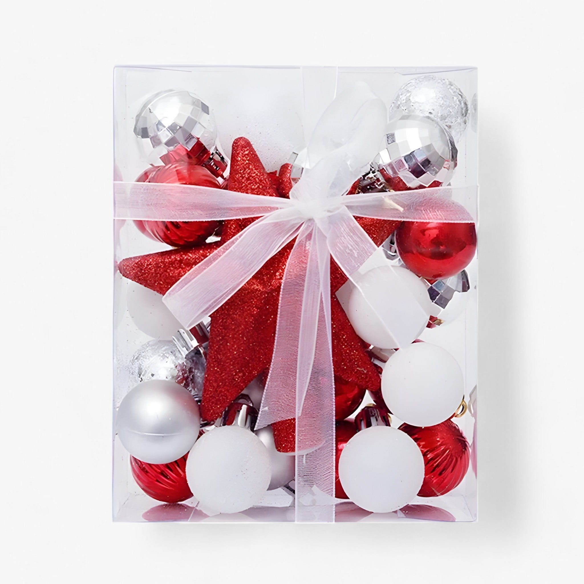 home & garden : Sophia's Deco - Set van 30 Kerstversieringen - Transformeer Uw Boom met Feestelijke Elegantie in Rood wit van Pantino