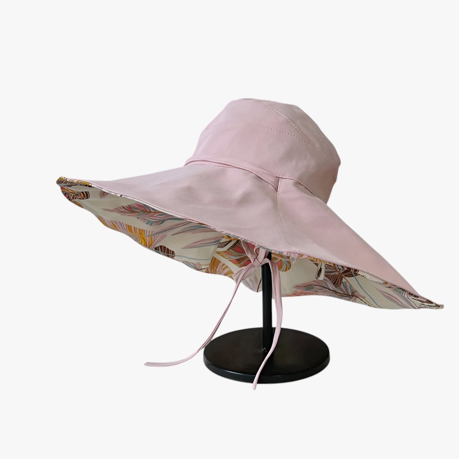 Sun Hat : Zomerhoed met Brede Rand - Ultieme UV-bescherming in Boho-look - Marineblauw in Roze L van Pantino