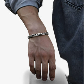 Bracelet : Armband Zilver - Leandro 925 Sterling Zilveren - Cool, Tijdloos en Handgemaakt in van Pantino