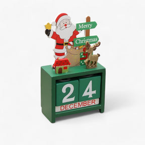 home & garden : Feestdagen Countdown Magie - Houten Kerstkalender met Kerstman en Sneeuwman - Voeg Opwinding Toe aan Je Feesten in D 7.5X3.3X16cm van Pantino