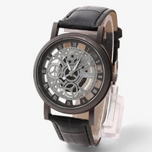 other : Kwarts Uurwerk met Leren Band en Romeins Wijzerplaat - Zilver Blauw in zwart zwart van Pantino