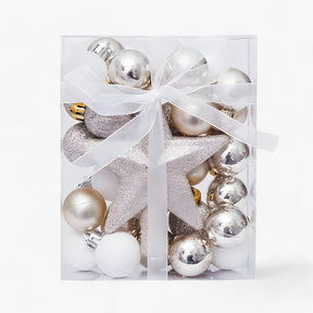 home & garden : Set van 30 Kerstballen met Ster, Boomdecor en Nieuwjaarscadeau - Rood Wit in Champagne van Pantino