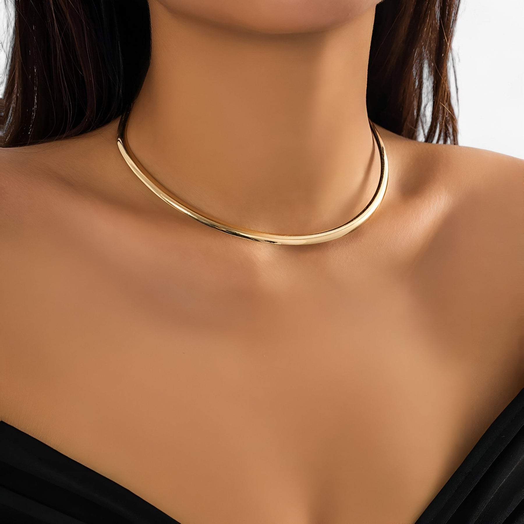 Choker Necklace : Gouden Choker Enkele - Elegante Stilmogelijkheid voor Elke Feestlook Dames Zilverkleurig - Zilverkleurig in van Pantino