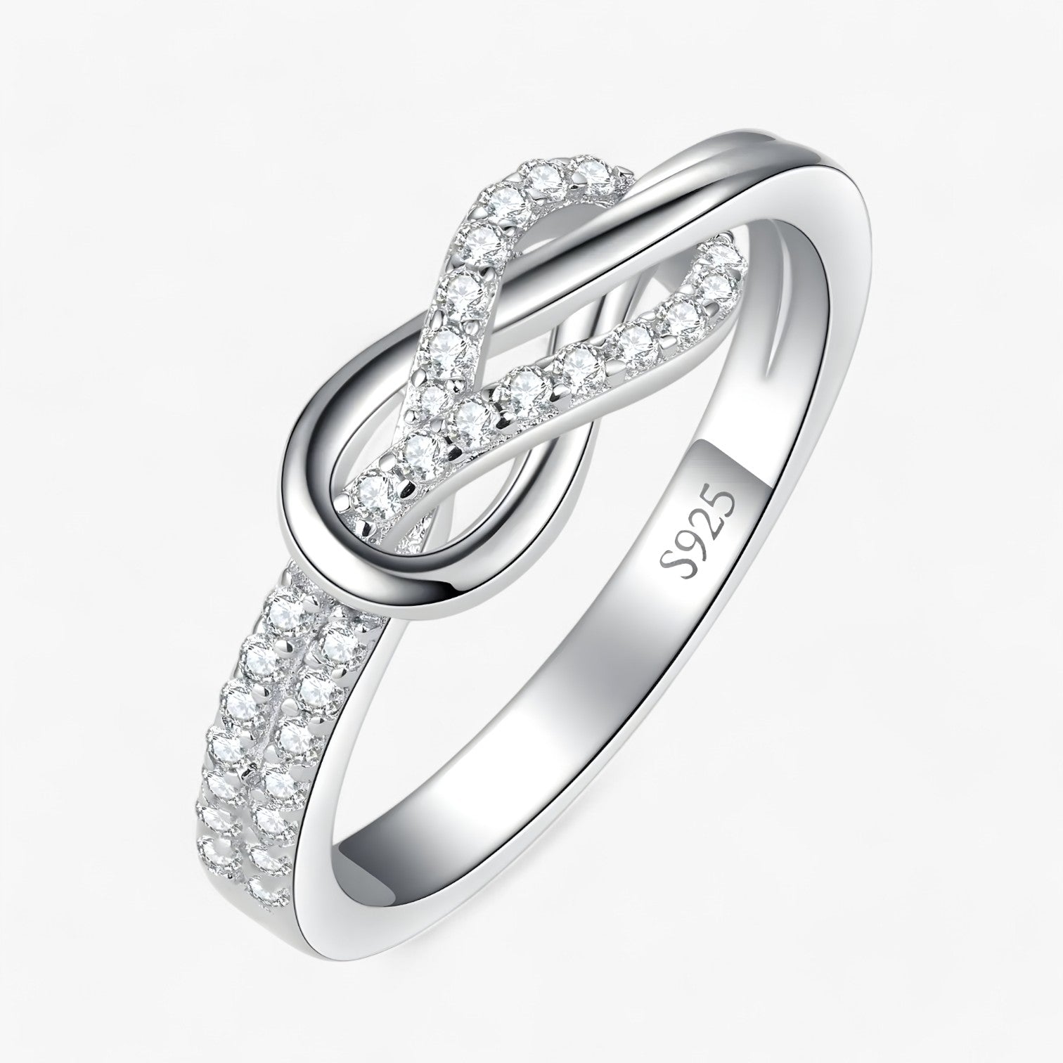 Jewelry : Ring Zilver Sterling 925 Dames, Elegant Ontwerp met Witte Zirkonia's, Verstelbare Maat in van Pantinoshop