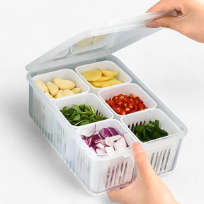 home & garden : FreshBox Transparante Organizer voor Verse Producten in 6 Rasters Doos van Pantino
