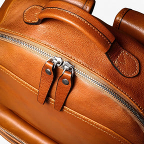 bags : Rugzak Bruin - Diogo Luxe Leren Laptoprugzak - Stijlvol en Ruim in van Pantino