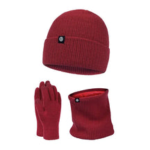 Winter Set : Men 3 in 1 Winter Set Elegant - Zwart in Rood van Pantino
