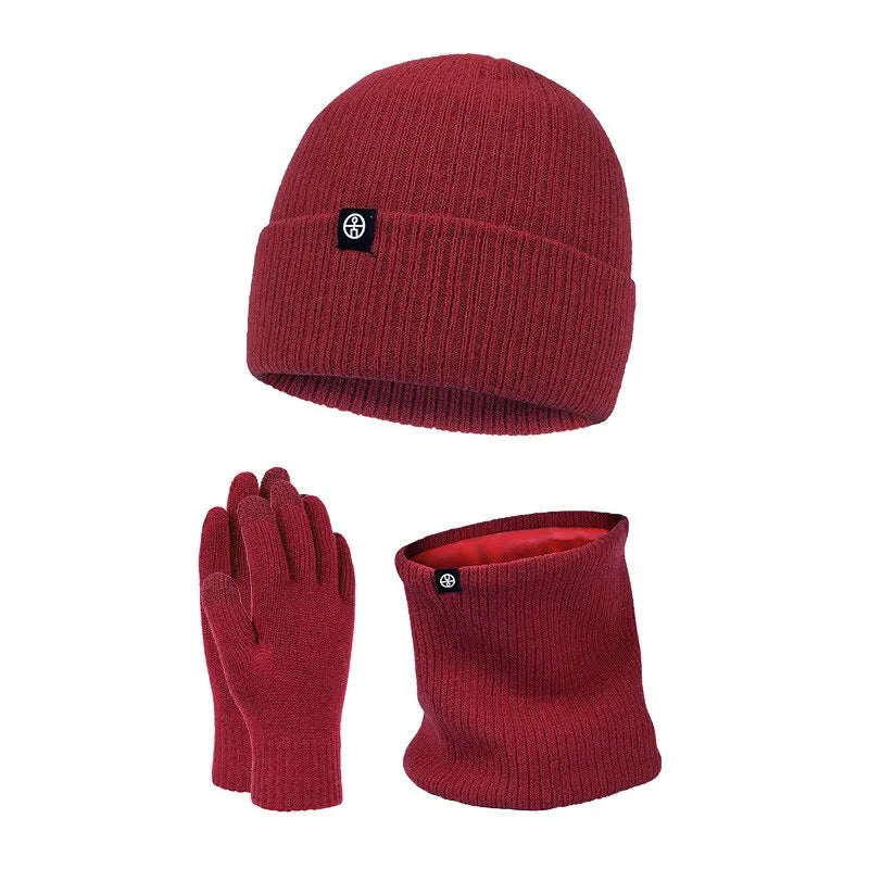 Winter Set : Men 3 in 1 Winter Set Elegant - Zwart in Rood van Pantino