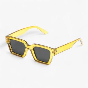Sunglasses : Zonnebril unisex geel vierkant - Trendy UV400 bescherming voor dames en heren in 1-kleurig geel van Pantino