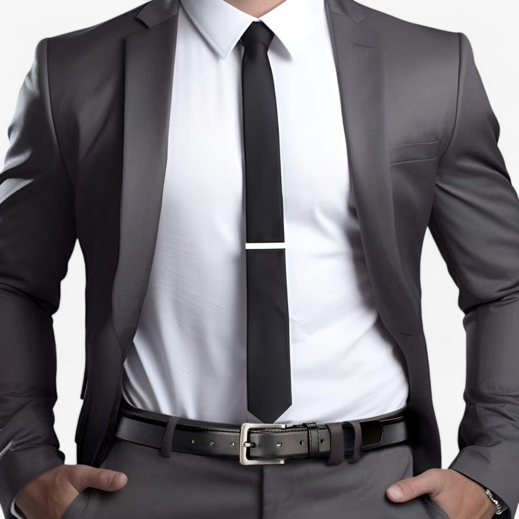 Belt : Riem Zwart - Elegante Leren in van Pantino