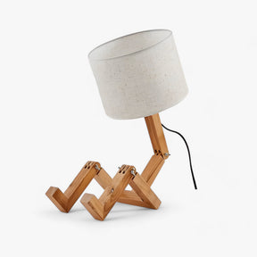 Desk Lamp : Houten Robotlamp - Creatieve Bureaulamp - Moderne Scandinavische Stijl voor Lezen en Decoratie in Lampenkap 1 van Pantino