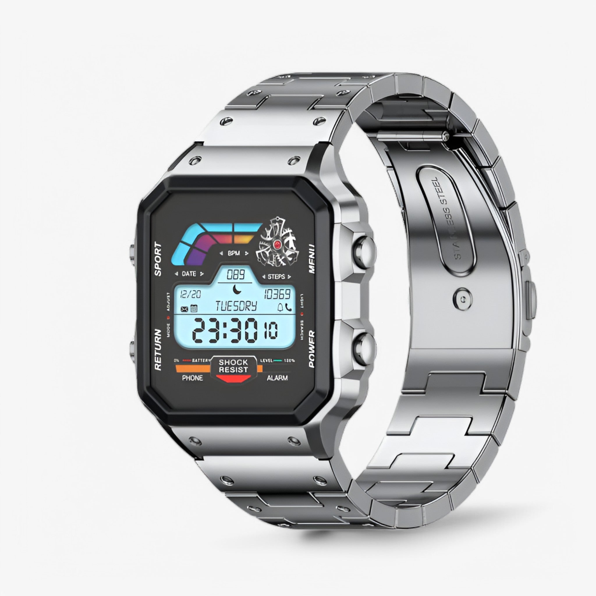 watches : Smartwatch Aw38 Gouden Roze - Hoogwaardige Premium in AW38 Zilver van Pantino
