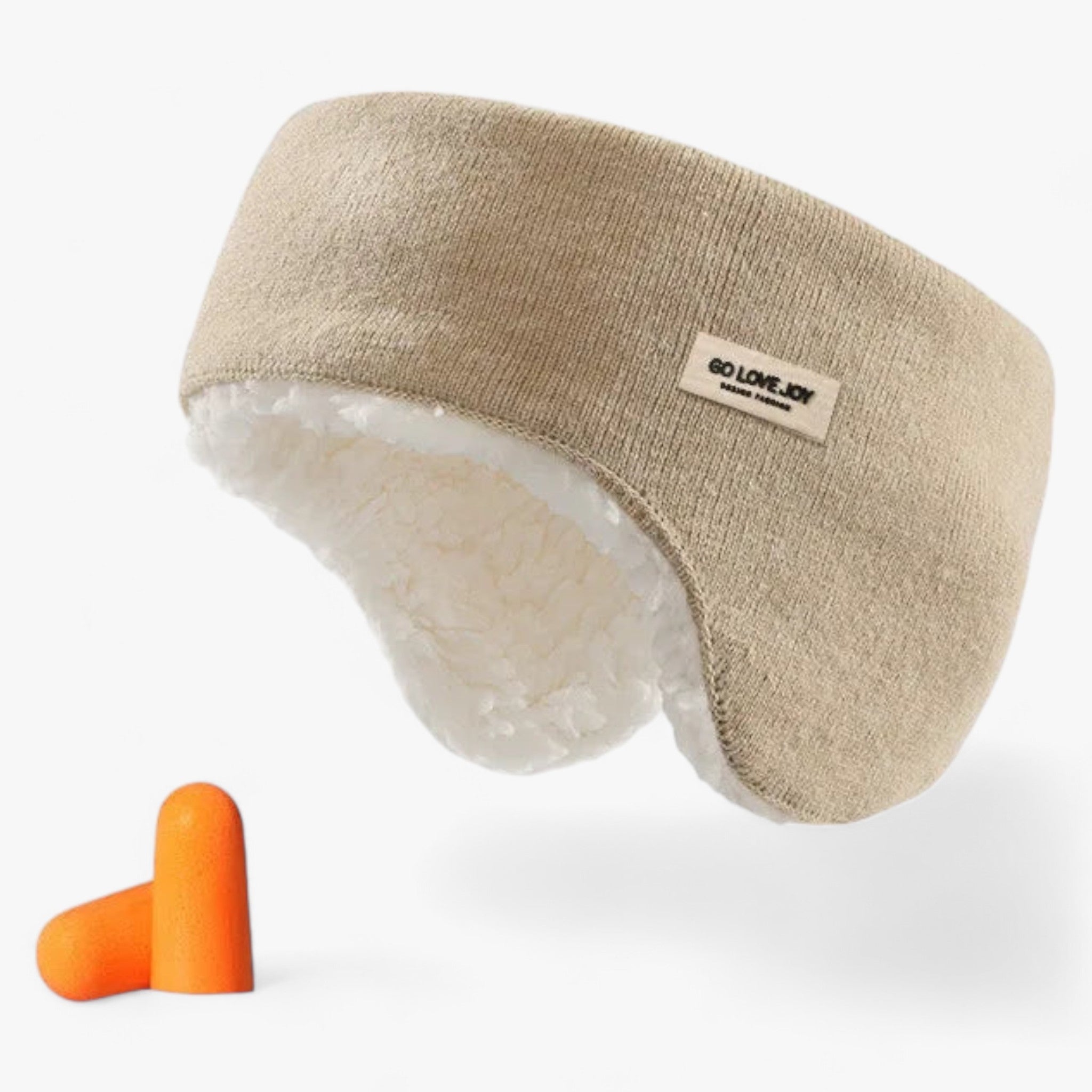 Earmuffs : Geluiddempende oorkappen voor volwassenen - Comfortabel grijs bont voor rust en concentratie in Beige (met oordopjes) van Pantino