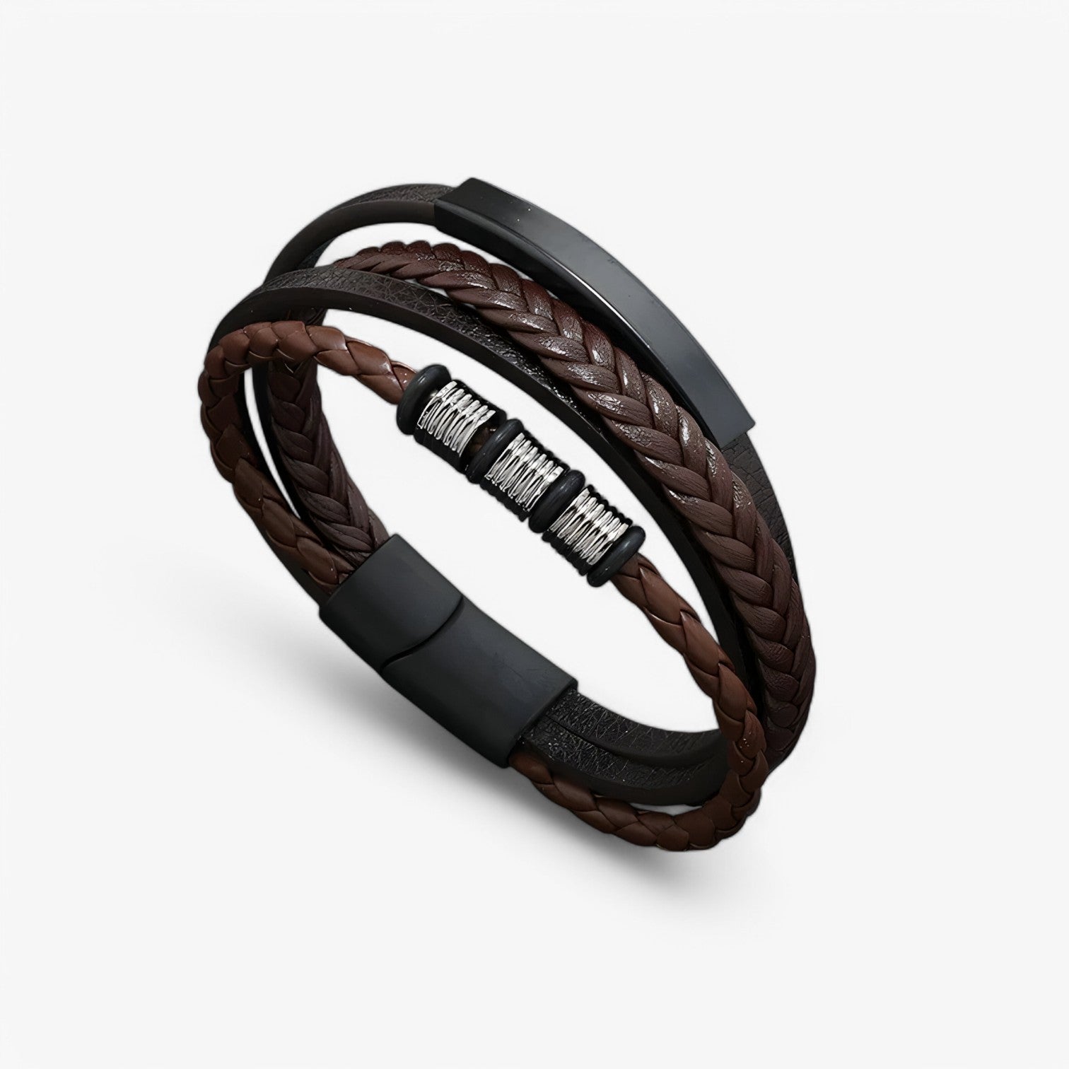 Bracelet : Armband Heren Zwart - Robuuste en Veelzijdige Leren in van Pantino