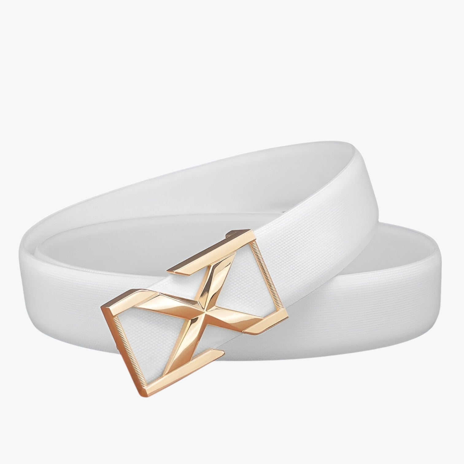 Belt : Herenriem met X-skull Gesp Luxe Casualstijl voor Jongeren - Witte Goud Gesp in Witte Goud gesp van Pantino