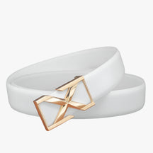 Belt : Herenriem met X-skull Gesp Luxe Casualstijl voor Jongeren - Witte Goud Gesp in Witte Goud gesp van Pantino