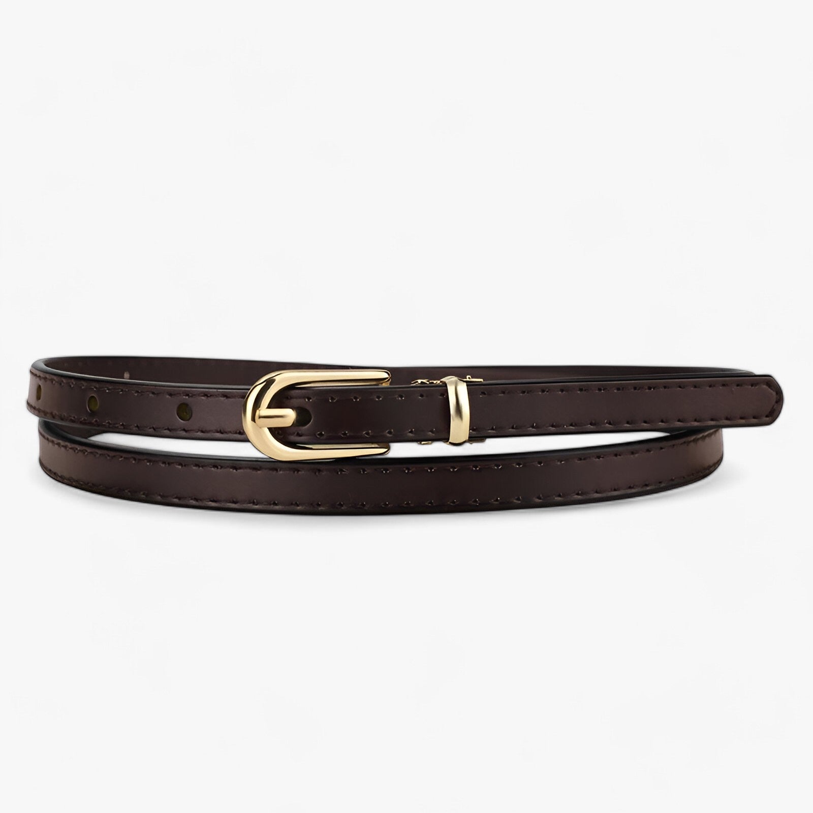 Belt : Echte Leren in Dun Ontwerp voor een Moeiteloze Stijl - Grijs in Koffie van Pantino