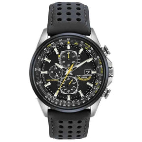 Watch : MultiSteel herenchronograafhorloge, leren band, elegant en nauwkeurig in Zwarte riem met 3 knopen van Pantino