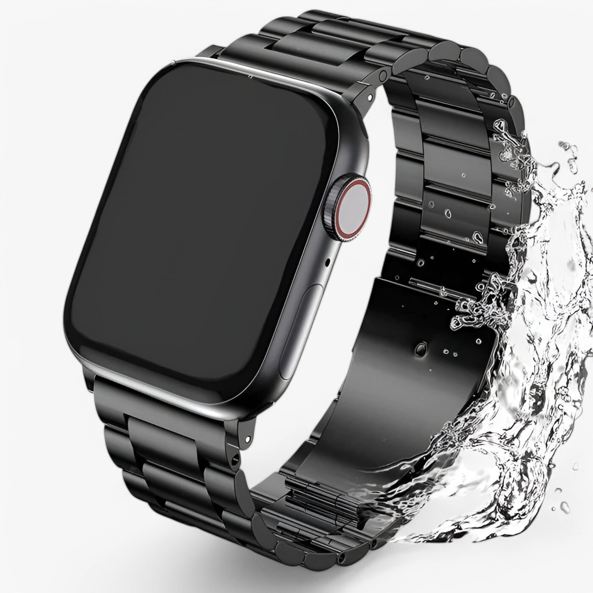 Apple Watch Band : Armband Zwart - Elegante Stalen voor Apple Watch in van Pantino