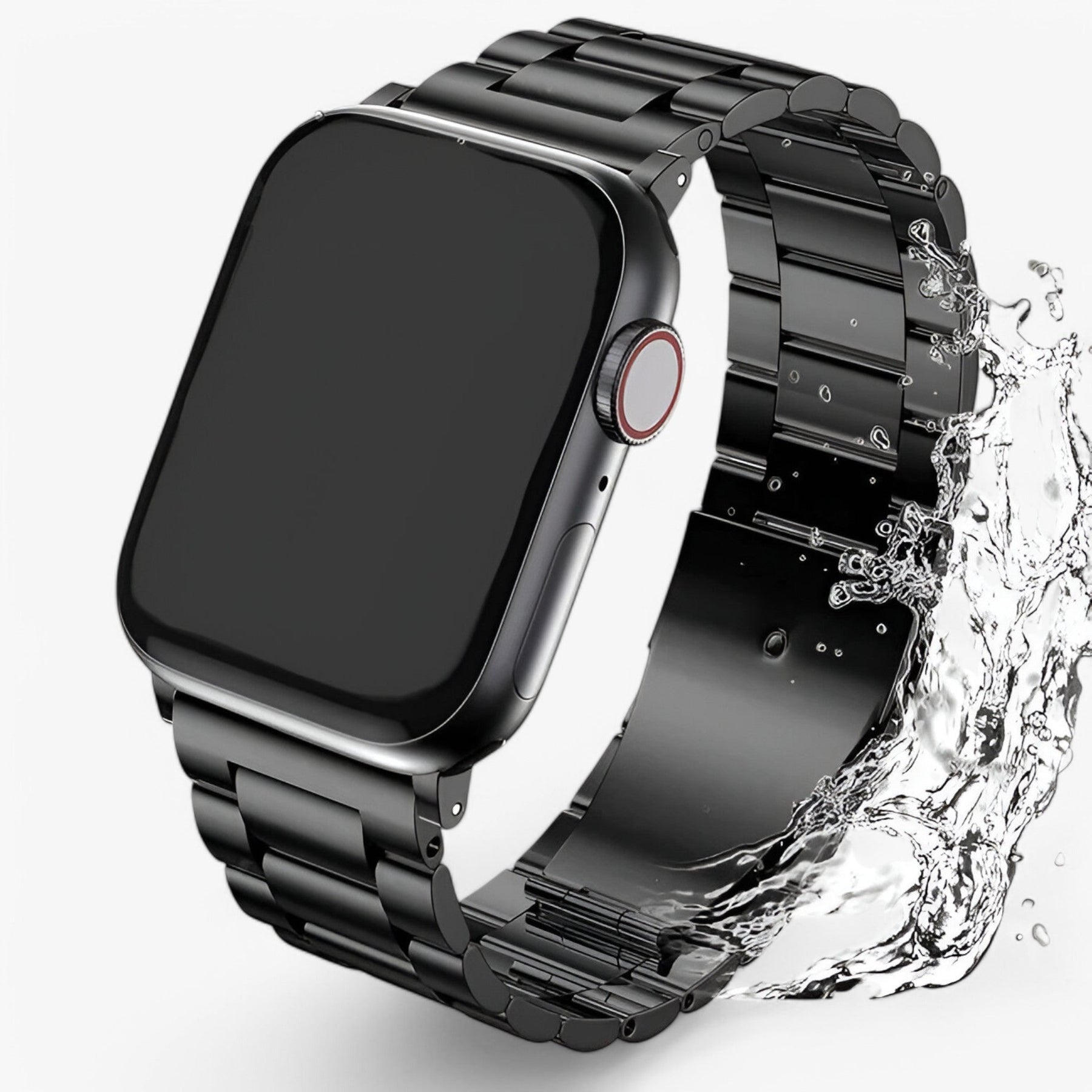 Apple Watch Band : Armband Zwart - Elegante Stalen voor Apple Watch in van Pantino