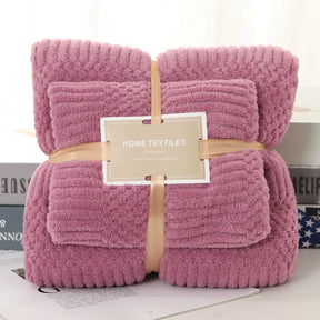 home & garden : Coral Fleece Badhanddoekenset - De Definitie van Zachtheid. - Lichtblauw in Paars van Pantino