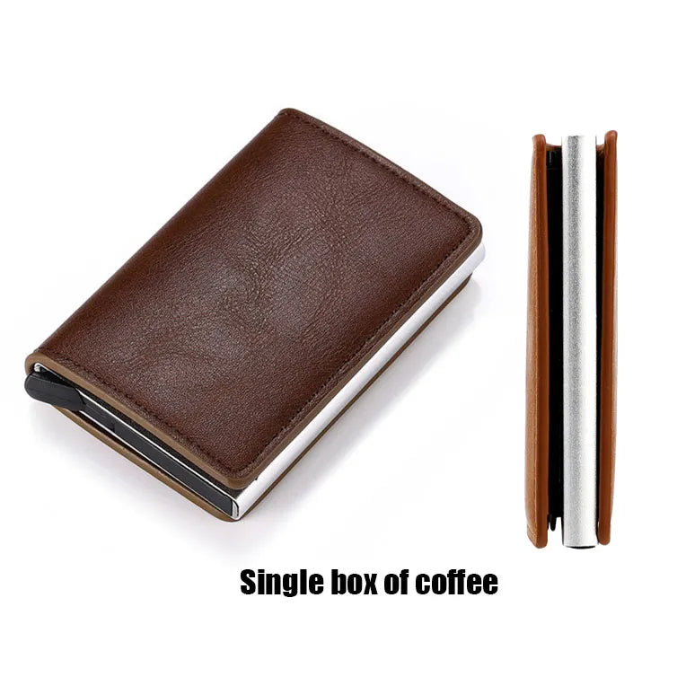 bags : Romeo RFID Wallet - Pasjesbeschermer tegen Diefstal - Donkerblauw in Koffie (zonder gesp) van Pantino