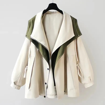 Coat : Mantel Paradiso Wit - Oversized Patchwork Capuchon in Paradiso Wit van Pantino