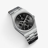 Montre en acier avec verre saphir - Blanc Argent avec boîte  