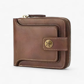 bags : Vintage Portemonnee - Duurzaam PU Leer - Zwart in Lichte Koffie van Pantino