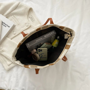 bags : Gestreepte Shopper Dames - Trendy Must-Have Shopper - Canvas in van Pantino