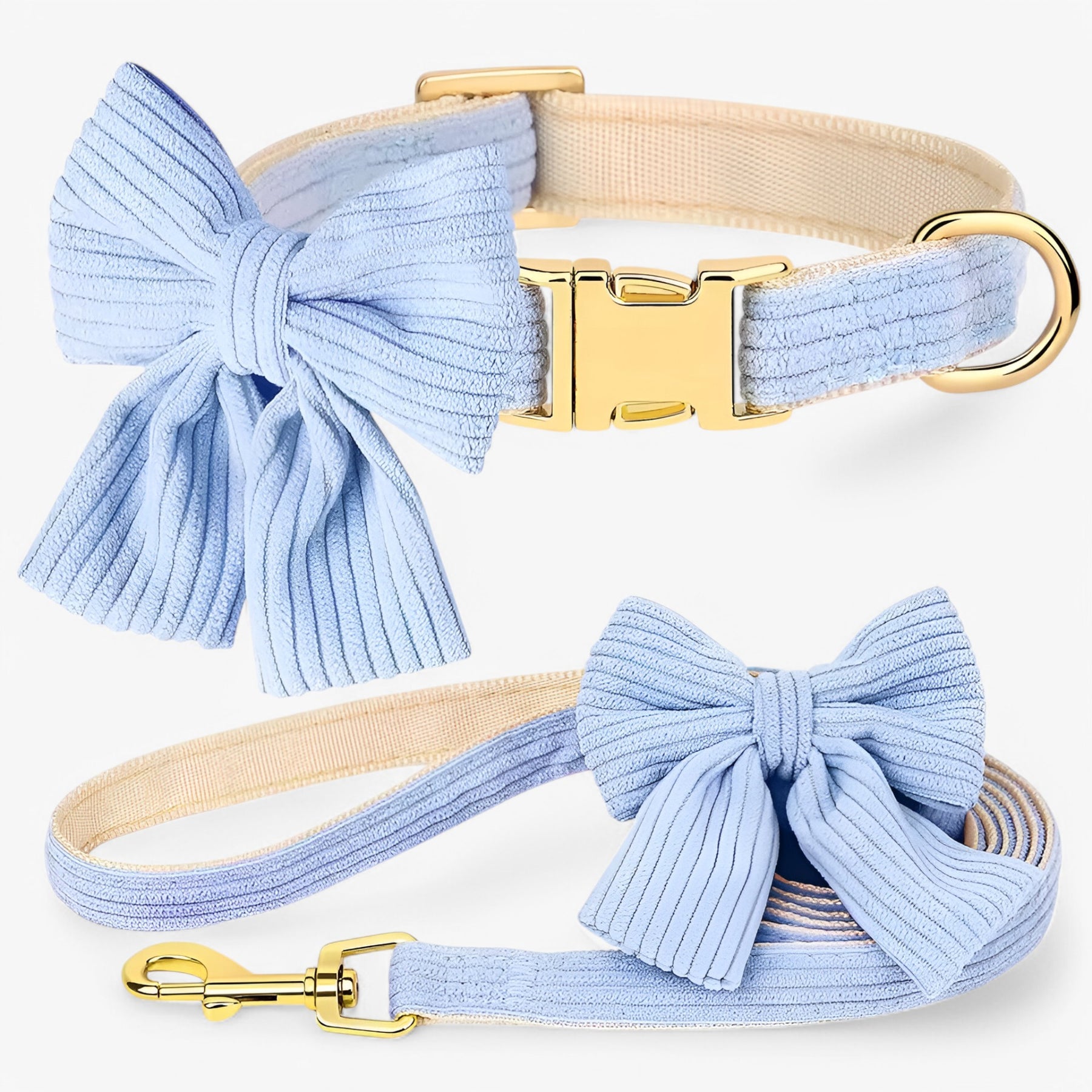 pets : Schattige Roze Halsband en Leash Set voor Kleine en Middelgrote Honden in Blauw van Pantino