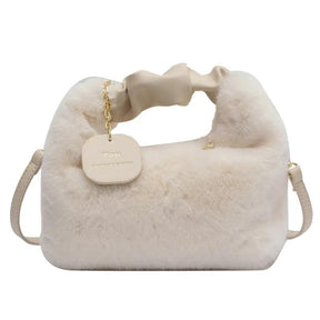 Tassen : Fluffy Crossbody Tas - Licht Bruin in van Pantino