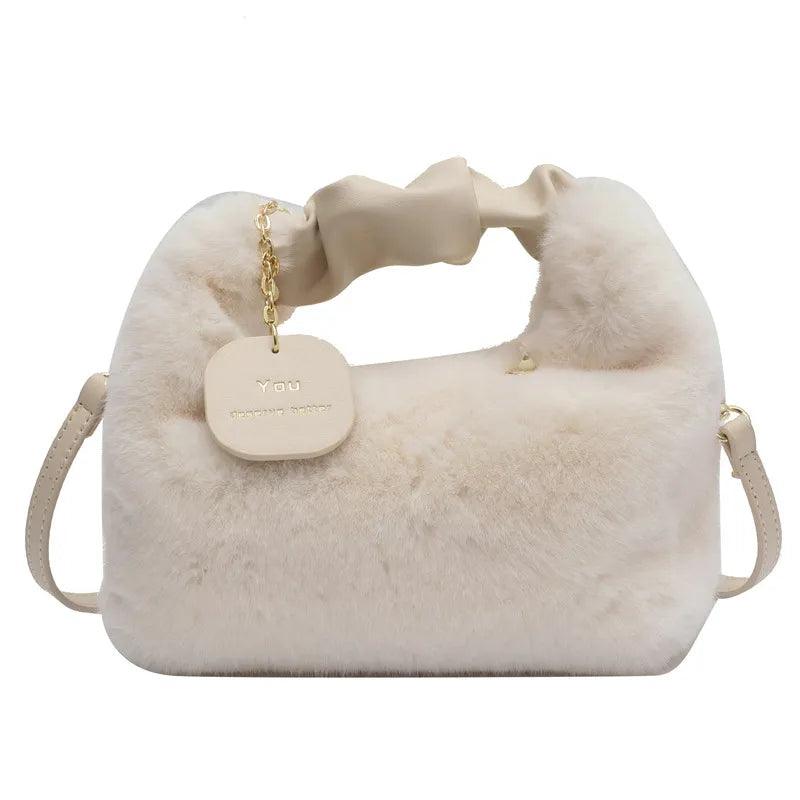Tassen : Fluffy Crossbody Tas - Licht Bruin in van Pantino