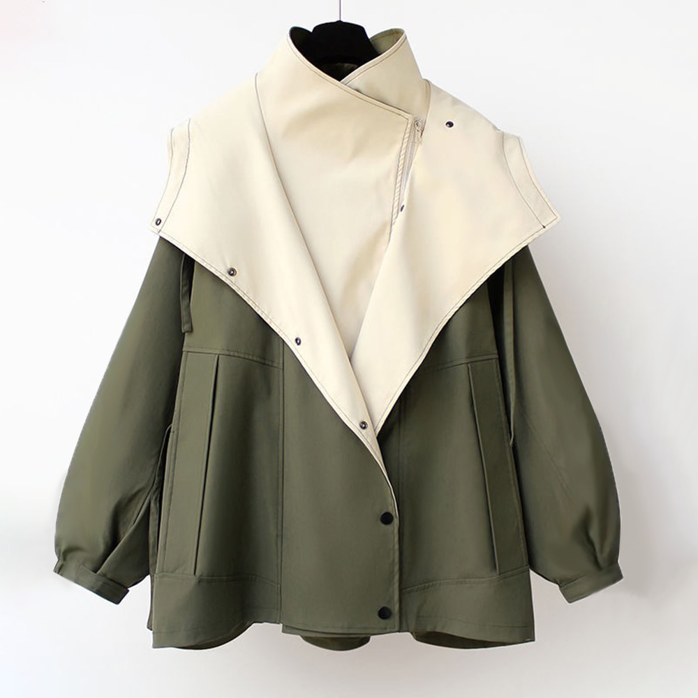 Coat : Mantel Paradiso Wit - Oversized Patchwork Capuchon in van Pantino