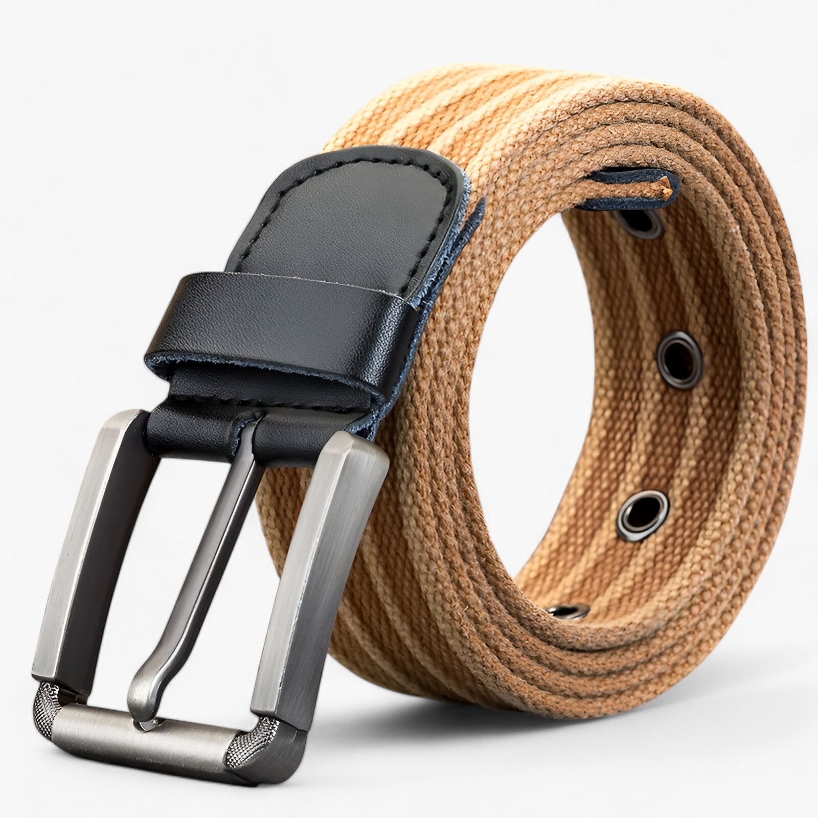 Belt : Stijlvolle Canvas Jeansriem Heren Polyester - Groen in khaki van Pantino